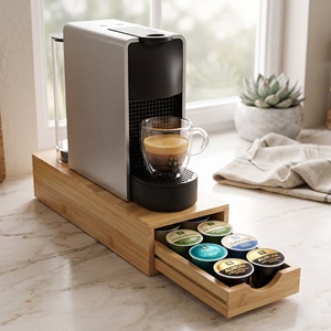 Bamboo <strong>Coffee</strong> <strong>Pod</strong> Drawer Organizer Compatible with K-Cups Under Cabinet <strong>Coffee</strong> Station Storage Rack Capsule <strong>Holder</strong> <strong>for</strong> 12 <strong>Pods</strong> - Product Image 1