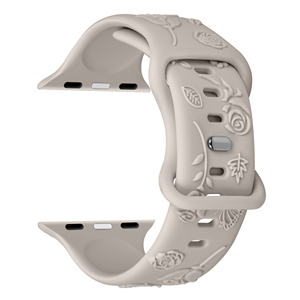 Chungming Luxe <span class=keywords><strong>Fantaisie</strong></span> Fleur Gravé Élégant Silicone Montre <span class=keywords><strong>Bracelet</strong></span> <span class=keywords><strong>Bracelet</strong></span> pour <span class=keywords><strong>Apple</strong></span> <span class=keywords><strong>Watch</strong></span> 41mm 45mm Ultra 2 49mm - Product Image 2