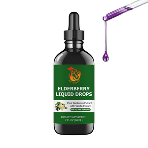 Custom Label Pure Sambucus Extract 600mg Elderberry Liquid Drops for Kids Adult Enhance Antioxidant Liquid Drink Herbal Formula - Product Image 1