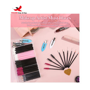 Kit d'outils de maquillage jetables à prix réduit pour l'approvisionnement mixte : Brosse à cils, Brosse à sourcils, Brosse à lèvres, Épingle à cheveux, Palette de couleurs, Houppette à poudre - Product Image 2