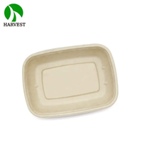 Boîte à lunch rectangulaire biodégradable en bagasse jetable pour micro-ondes