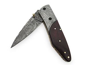 Couteau de poche pliant en acier damas personnalisé manche en os, nom et logo personnalisés, qualité supérieure pour la chasse, le camping, cadeau idéal - Product Image 3