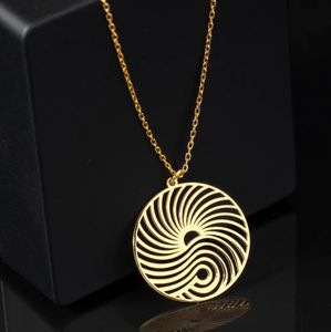 قلادة عصرية مطلية بالذهب عيار 18 على شكل موجة وشمس مقاومة للماء بدلاية على شكل أمواج المحيط قلادة ماندالا للشاطئ مجوهرات ليوم مشمس - Product Image 6