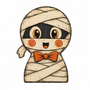 Decorazione da Tavolo Retrò in Legno 2026: Vassoio con Zucca, Fantasma, Gatto Nero e Scheletro per la Stagione di Halloween - Product Image 4