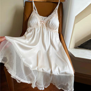 Camicia <span class=keywords><strong>da</strong></span> <span class=keywords><strong>Notte</strong></span> e Pigiama di Alta Qualità per <span class=keywords><strong>Taglie</strong></span> <span class=keywords><strong>Forti</strong></span>, 100kg, Ampio e Snellente, in Pizzo Elastico e Seta Ghiaccio con Imbottitura al Seno - Product Image 6