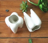 Pot de fleurs en forme de dent moderne, organisateur de bureau, porte-stylos créatif, porte-pinceaux pour la décoration de la maison, vente en gros