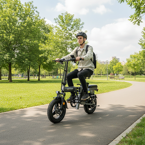 Bicicletta <span class=keywords><strong>Elettrica</strong></span> <span class=keywords><strong>Pieghevole</strong></span> 14" A12, Motore 48V 15Ah, Potenza di Picco 1000W, 28MPH, Batteria al Litio, Doppi Freni a Disco, 45KM/H, Acciaio ad Alto Tenore di Carbonio - Product Image 6