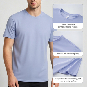 Vêtements de course à pied, t-shirt OEM, vêtements de sport athlétiques, 92% polyester, 8% élasthanne, chemises tendance pour hommes - Product Image 3