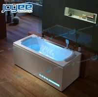 Baignoire Balnéo Intérieure JOYEE avec TV, Jacuzzi en Acrylique pour 2 Personnes, Douche LED