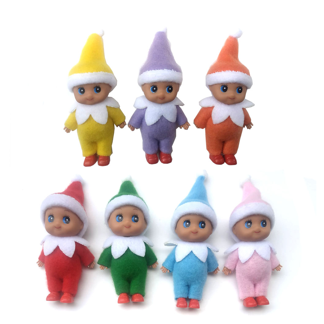 Set De 4 Muñecas Elfos Navideños Mini – Adornos Divertidos De Goma Y Plástico Con Faldas De Colores, Ideales Para Decoración Y Juegos Familiares
