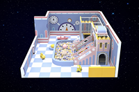 Équipement de jeu intérieur commercial Pastel Macaron Soft Play avec piscine à balles, toboggan et filet d'escalade pour centre commercial et FEC