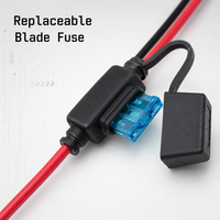 12V 10A Zigarettenanzünder-Verlängerungskabel 16AWG Kupfer PVC-Stromkabel mit Ringkabelschuhen und Sicherung für Marine- und Autobatterieladung
