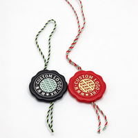 Étiquettes de scellement en plastique style sceau de cire vintage avec cordon en coton torsadé tricolore pour l'emballage de bouteilles de vin et de parfum