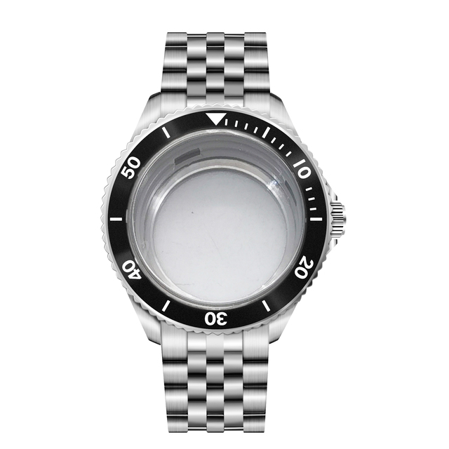Stainless Steel Sapphire Wristwatch Parts Compatible Fit ETA 2836 Miyota 82 Series NH35 Movement Watch Case