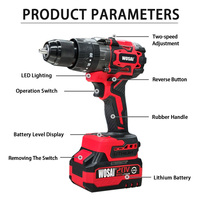 Perceuse à percussion sans fil électrique à vitesse variable 10 mm, batterie lithium 20 V, moteur sans balais, 1800 tr/min, couple max. 130 N.m, mandrin 1/2 pouce