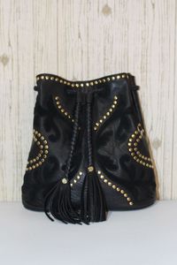 Sac à bandoulière noir dames en cuir Applique cordon sac à bandoulière mode tendance Designer femmes en cuir bandoulière pour les femmes - Product Image 4