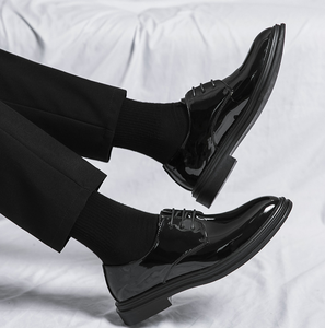 Chaussures habillées en cuir noir pour hommes, personnalisées, modèle TSB061 - Product Image 4