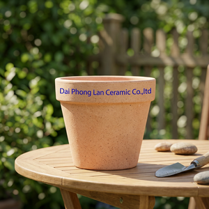 Cup Terracotta Garden <b>Pot</b> with Round Design - Product Image 2