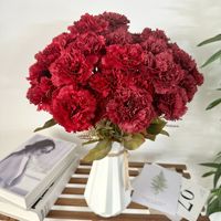 YL Bouquet de carnations artificielles pour mariage, décoration intérieure, cadeau fête des mères, boule de fleurs artificielles en tissu brossé, hydrangea simulé