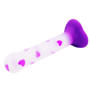 BANSEY Dildo de Gelatina Luminoso Corazón Púrpura, Plug Anal Flexible Realista con Ventosa, Juguete Sexual Novedoso para Parejas Adultas - Product Image 2