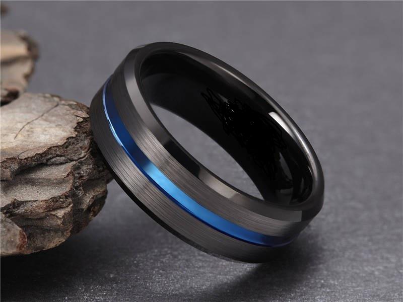 สีน้ำเงิน8มม. มีสีดำด้านในสีดำ