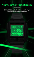 Montre électronique pour homme SANDA 2212, étanche 50 m, bracelet sport tendance, lumière nocturne, compte à rebours, chronomètre, montre LED en silicone
