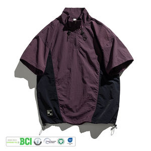 Veste coupe-vent de sport pour homme, personnalisable avec logo, en nylon tissé, pour la randonnée, la course à pied, séchage rapide, performance optimale. - Product Image 1