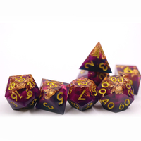 2023 dés en résine 7 pièces Dnd Set Dungeons & Dragons Résine polyédrique Dés tranchants