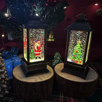 Decoraciones Navideñas Luminosas de Plástico para Interiores, Lámparas de Agua para Ancianos, Manualidades con Luz Nocturna LED de Muñeco de Nieve