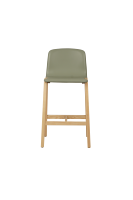 Tabouret de bar moderne en bois de hêtre rembourré avec dossier et assise rembourrés pour café commercial, bistrot, hôtel, comptoir, restaurant