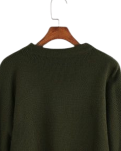 Suéter Corto de Punto al por Mayor, con Capas, Volantes, Manga Campana, Cuello Redondo, Suave, Cálido, Informal, para Invierno, Color Verde Oliva, para Mujer - Product Image 2