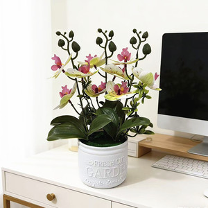 Orchidée Phalaenopsis artificielle Paulon, 27 cm de haut, fleurs blanches, plante en pot en plastique souple pour la décoration intérieure - Product Image 3