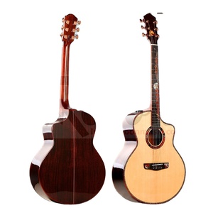 Weifang Rebon 6 corde 41 pollici tutto solido abete rosso e mogano acustica chitarra elettrica - Product Image 1