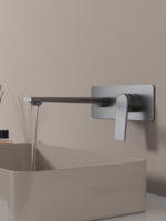 Robinet d'évier de salle de bain mural en laiton moderne Design classique avec noyau de valve en céramique Mélangeur de bassin d'eau chaude et froide