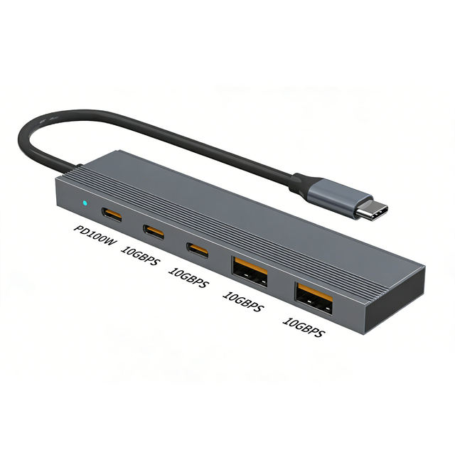 USB C 5-in-1 Expansion Dock 10Gbps High-speed Hub PD100W Fast Charging USB 3.2Gen2 With LED Indicator Lights Applicable to Mc/Pc