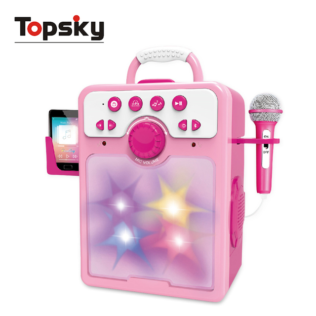 New Arrivals Children Electronic Educational Plastic Karaoke Wireless Microphone with LED Light and Music Toys
