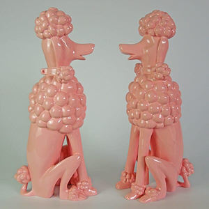 Aangepaste Moderne Kunst Hars Hond Beelden Hars Grote Roze Rode Dier Poedel Beeld Sculpturen - Product Image 3