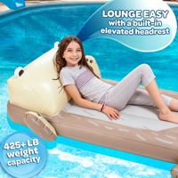 Fauteuil flottant géant gonflable en PVC épaissi haute résistance avec appui-tête surélevé pour piscine et plage