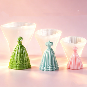 Cetakan Rok Gaun Pengantin Silikon - Serbaguna untuk Lilin, Resin Epoksi, Dekorasi Pinggir Kue & Pemodelan Tanah Liat - Product Image 1
