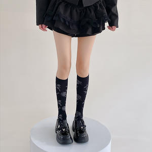 <span class=keywords><strong>ถุง</strong></span>เท้าผ้าแจ็คการ์ดลายดอกครึ่งน่องสไตล์วินเทจ<span class=keywords><strong>ถุง</strong></span>เท้าบางสไตล์โลลิต้าญี่ปุ่นโลลิต้าดอกกุหลาบเข้มยาวถึง<span class=keywords><strong>น่อง</strong></span>ถักนิตติ้ง - Product Image 6