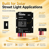 Contrôleur solaire MPPT 3262 3.2V 64W 30A Sukite robuste avec capteur de lumière intégré pour projet d'éclairage public extérieur