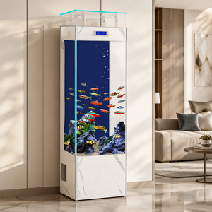 Acquario in Vetro Ultra Trasparente, Vasca per Pesci Intelligente da Terra, Senza Cambio d'Acqua, <span class=keywords><strong>Lago</strong></span> Ornamentale per Soggiorno - Product Image 5
