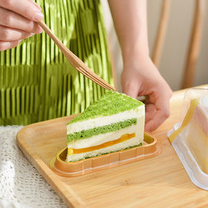 Emballage de boîte à gâteaux en tranches multicolores Couvercles transparents Triangle Plastique pour tarte à dessert Récipients jetables PET à emporter en vrac - Product Image 4