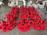 Guirlande de fleurs artificielles en soie moderne en gros d'usine, décoration de table de mariage, cadre floral, centre de table, arrangement de fond, pièce