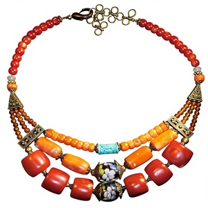 Collar llamativo de resina Vintage hecho a mano de la mejor calidad, joyería de moda india para damas y niñas, modelo de estilo Ángel, regalos con patrón - Product Image 2