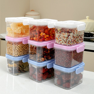 Stackable Food Container Plastic Rectangle Clip On Lid Kitchen Freshness Preservation Storage Box For Dry Goods - Product Image 3