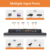 Moniteur de voiture multi-interface 10,1 pouces / Entrées VGA/AV / Tension large plage DC12-30V -20 ° C~60 ° Écran LCD IPS de 10,1 pouces pour C Operation