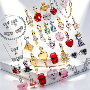Nouveauté 2026 : Breloques et pendentifs en argent 925, motifs Coccinelle, Hibou, Abeille, Tortue, Crayon, <span class=keywords><strong>Clé</strong></span> bicolore, pour bijoux DIY exquis - Product Image 1
