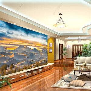 Mural de Pared Autoadhesivo de PVC Impermeable con Diseño Moderno de Paisaje de Atardecer en Dunas de Arena del Desierto para Sala de Estar - Product Image 3