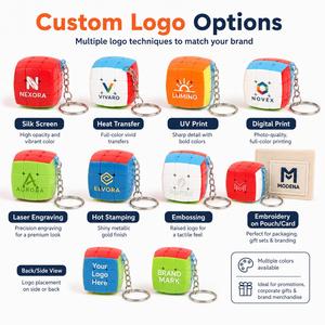 Bulk 3Cm Mini Puzzle Keychain Plastic 3X3 Magic <b>Cube</b> Keyring Lightweight Promotional Gift for Kids Adults Event Giveaway - Product Image 3